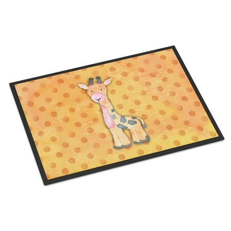 Carolines Treasures 18 x 27 in. Polkadot Griaffe Watercolor Indoor or Outdoor Mat BB7373MAT